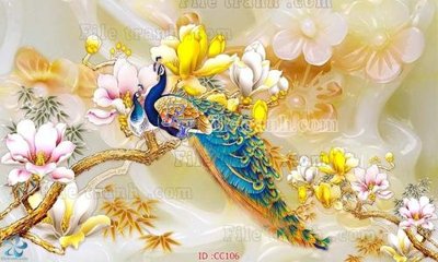 Hình ảnh file gốc File gốc tranh chim công CC106 (chất lượng cao)