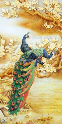 File ảnh File gốc tranh chim công CC117 (gốc) in Hiflex