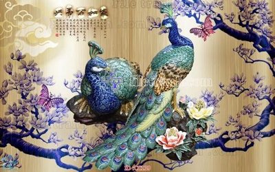 File gốc File gốc tranh chim công CC139 (ảnh chi tiết) để in trần