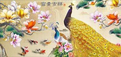 File in ấn File gốc tranh chim công CC147 chuyên nghiệp