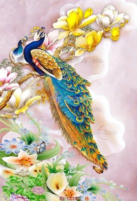 File gốc File gốc tranh chim công CC161 (dành cho trang trí nội thất)