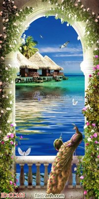 File tranh File gốc tranh chim công CC163 (ảnh gốc) cho in ấn kỹ thuật số