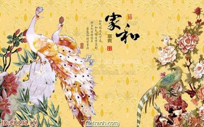 File PSD File gốc tranh chim công CC191 (bản gốc) độ phân giải cao