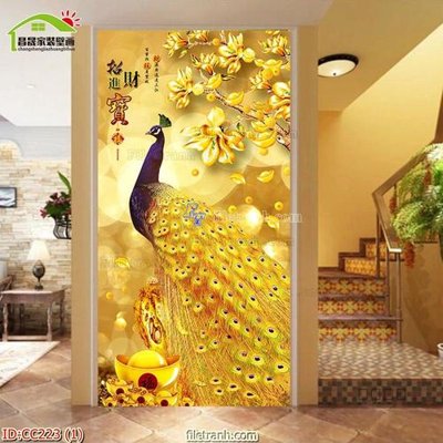 File gốc File gốc tranh chim công CC223 (PNG) chất lượng cao