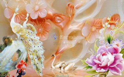 File tranh File gốc tranh chim công CC232 (gốc) phong cách tối giản