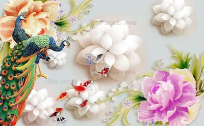 File ảnh gốc File gốc tranh chim công CC245 (chuyên in mica)