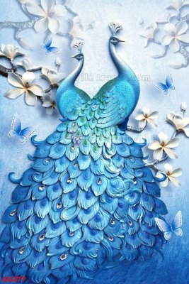 File gốc File gốc tranh chim công CC277 (in tráng gương) hiện đại