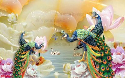 File tranh File gốc tranh chim công CC278 (gốc) chủ đề thiên nhiên