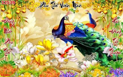 Tệp tin gốc File gốc tranh chim công CC280 (dùng cho in) File gốc tranh chim công CC280