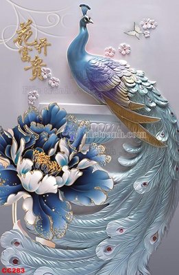 File gốc in ấn File gốc tranh chim công CC283 chất lượng vượt trội