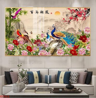 Tải về file tranh gốc File gốc tranh chim công CC311 (để in quảng cáo)