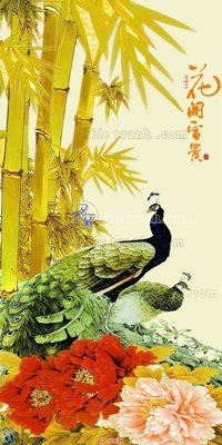 Ảnh gốc File gốc tranh chim công CC32 (độ nét cao) in mica
