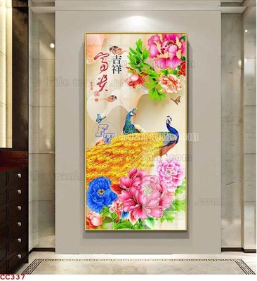 Tải về hình ảnh gốc File gốc tranh chim công CC337 sắc nét