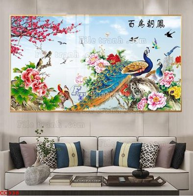 Tải file File gốc tranh chim công CC338 (gốc) chủ đề tâm linh