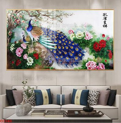 Tải file File gốc tranh chim công CC340 (ảnh gốc) file TIFF