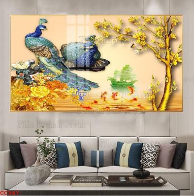 Tệp tin gốc File gốc tranh chim công CC347 (chất lượng cao) File gốc tranh chim công CC347