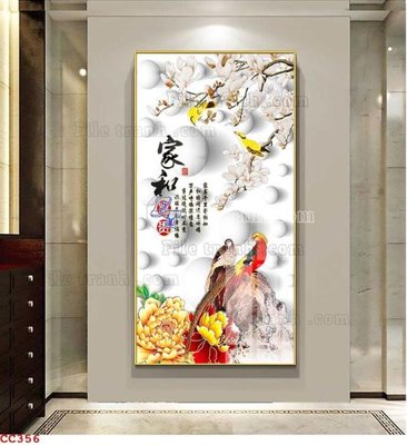 File in ấn File gốc tranh chim công CC356 (bản gốc) cao cấp