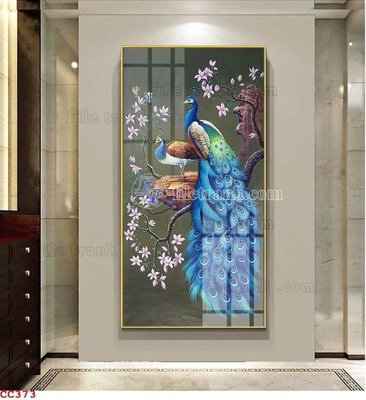 File tranh in mica File gốc tranh chim công CC373 (độ phân giải cao)