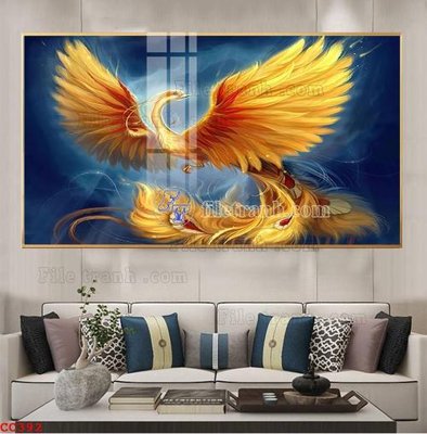 File gốc File gốc tranh chim công CC392 (in tráng gương) nghệ thuật