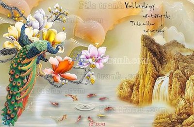 Download file tranh PSD File gốc tranh chim công CC43 để chỉnh sửa