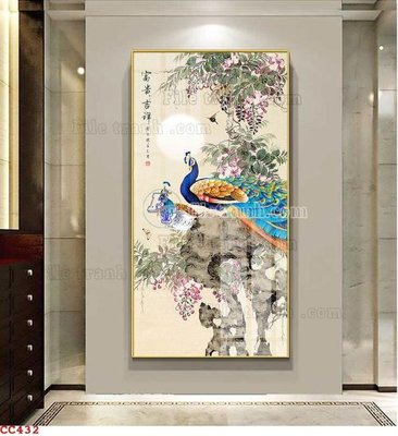 Download file File gốc tranh chim công CC432 (chất lượng in ấn)