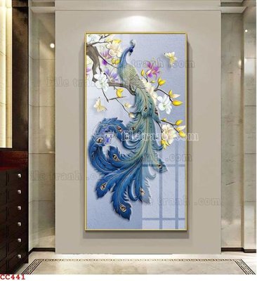 Tải file File gốc tranh chim công CC441 (gốc) làm file in ấn