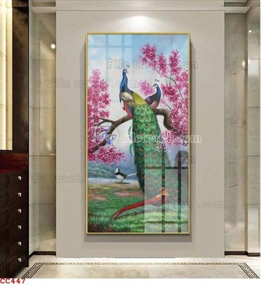 File tranh File gốc tranh chim công CC447 (file gốc) chủ đề phong thủy