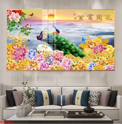 File in ấn File gốc tranh chim công CC456 (bản gốc) từ file gốc