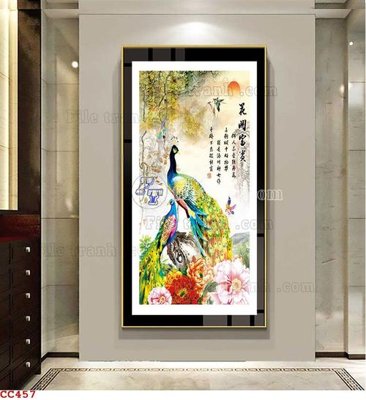 File tranh in mica File gốc tranh chim công CC457 (độ phân giải cao)