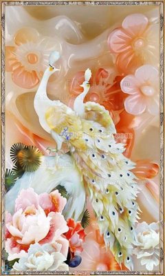 File tranh File gốc tranh chim công CC48 (bản gốc) in lụa 3D