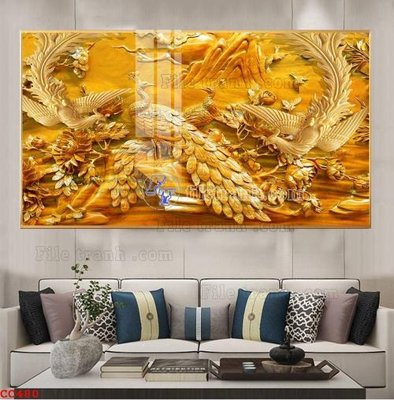 File gốc File gốc tranh chim công CC480 (thiết kế) cho in ấn