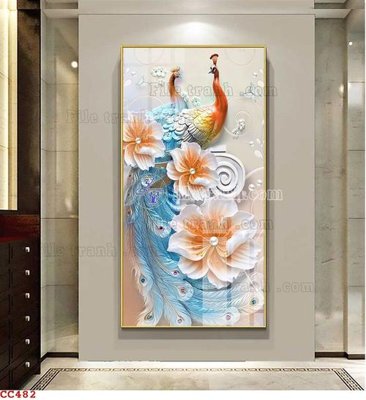 Tải file tranh File gốc tranh chim công CC482 (gốc) tại Filetranh.com