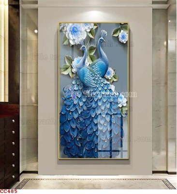 Chi tiết file ảnh File gốc tranh chim công CC485 sắc nét