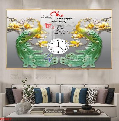 File in ấn cao cấp File gốc tranh chim công CC487 (file gốc)