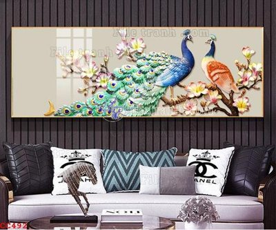 File tranh trang trí File gốc tranh chim công CC492 (file gốc)