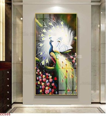 File in ấn File gốc tranh chim công CC505 (bản gốc) từ file gốc