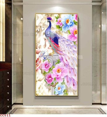 File tranh File gốc tranh chim công CC511 (ảnh gốc) sắc nét hoàn hảo