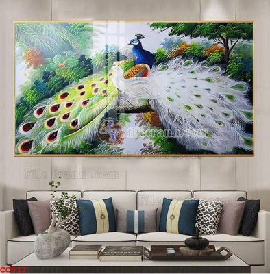 File gốc File gốc tranh chim công CC517 (ảnh chi tiết) để in trần