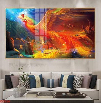 File tranh File gốc tranh chim công CC526 (gốc) in vải canvas
