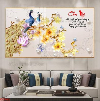 Tệp tin gốc File gốc tranh chim công CC541 (chất lượng) File gốc tranh chim công CC541