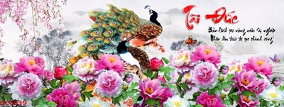 Download file gốc File gốc tranh chim công CC6039 (in mica) 3D