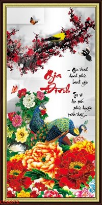 Download file File gốc tranh chim công CC6072 (chất lượng in ấn)