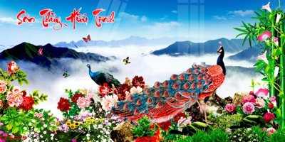 File gốc File gốc tranh chim công CC6079 (AI/EPS) cho in ấn