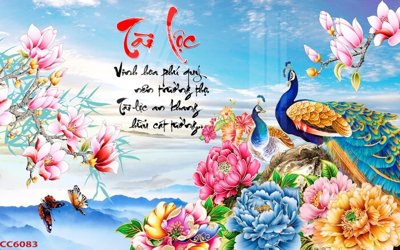 File gốc File gốc tranh chim công CC6083 (AI/EPS) cho in ấn