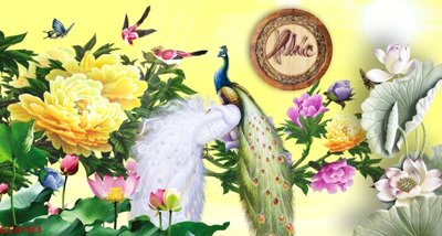 File tranh gốc File gốc tranh chim công CC6103 (bản quyền) Filetranh.com