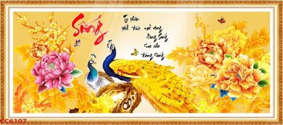 File in ấn File gốc tranh chim công CC6107 (bản gốc) chất lượng cao