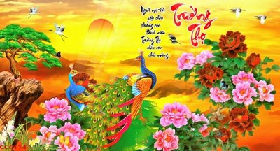 File PSD File gốc tranh chim công CC6114 (nguyên gốc) chất lượng cao