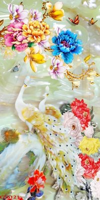 File tranh File gốc tranh chim công CC6121 (ảnh gốc) không bị mờ