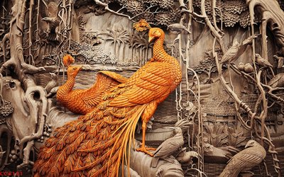 Tải về hình ảnh gốc File gốc tranh chim công CC6131 sắc nét