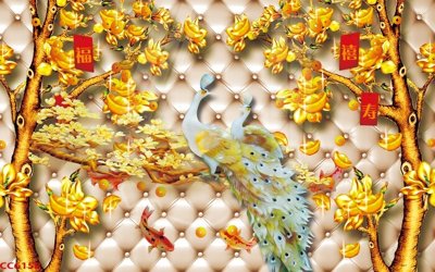 File tranh gốc File gốc tranh chim công CC6158 (bản quyền) Filetranh.com